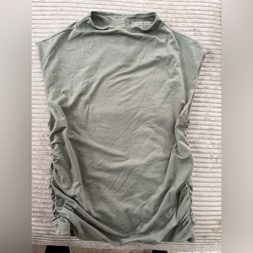Abercrombie & Fitch Olive Green Ruched Side Tank